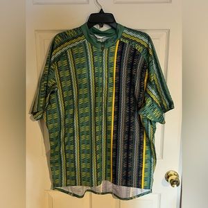 Pearl iZumi Green and Blue Patterned Cycling Jersey, Size XL